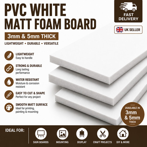 Pvc white matt foam board - matt,