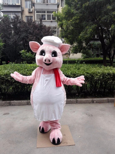 Pig chef mascot costume - pig,