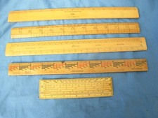 5 Assorted rulers makers Helix, Rowney and co ltd 4 boxwood and one beech rule 