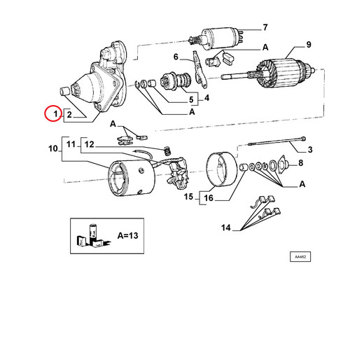 Starter motor support fiat - starter,