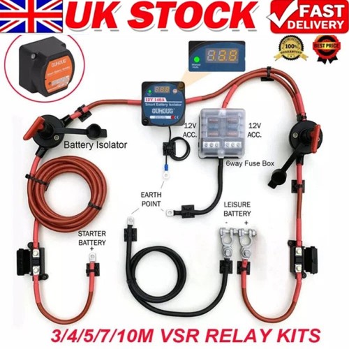 Split charge relay kit starter - split,