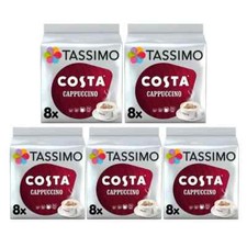 TASSIMO Costa Cappuccino Coffee 16 Discs Pack of 5 Total 40
