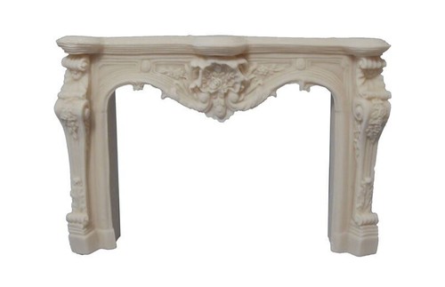 Carved fireplace white - carved,