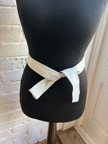 Vintage white leather obi - ,