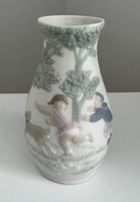 Small Lladro Vase Children Playing 