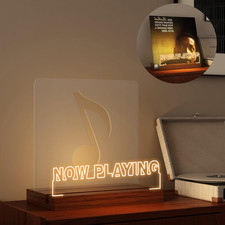Yuandian Now Playing Vinyl Stand, Light up Now Spinning Record Stand, Wooden Acr