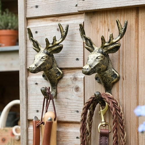 Cast iron wall hook - cast, stag