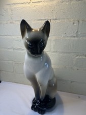 BESWICK TRENTHAM POTTERY LARGE SIAMESE CAT RETRO VINTAGE 15”