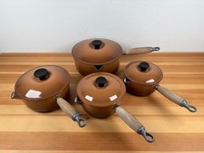 4 Le Creuset Brown Saucepans +