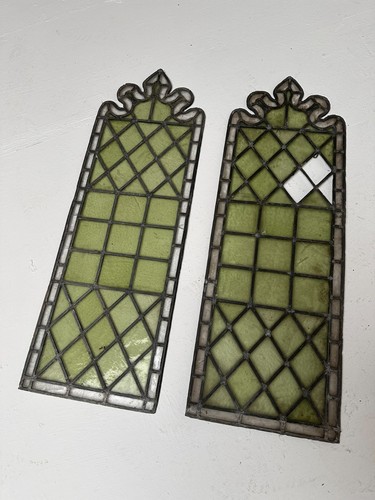 Antique pair leaded stained - antique,