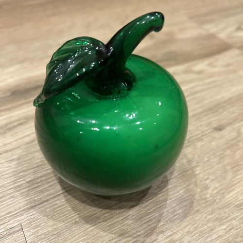 Vintage hand blown green art - hand,