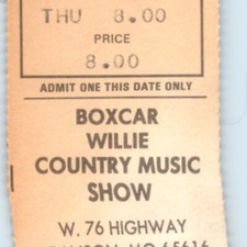 1986 Brandon, MO Boxcar Willie Country Music Show Concert Ticket Admit One C43