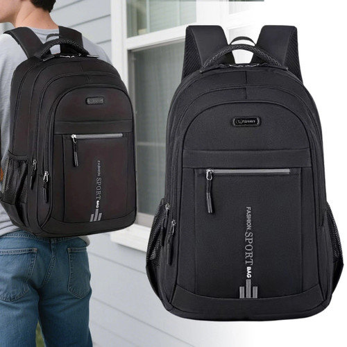 Black backpack rucksack - black,