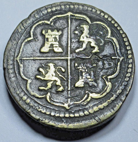 Antique 1600 reales - reales, scale