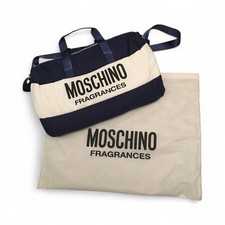 MOSCHINO Fragrances Travel Handbag Duffle With Dustbag Padded Blue White Gym
