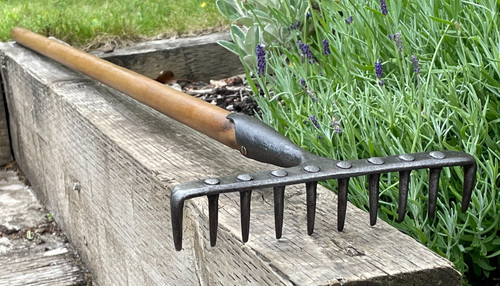 Vintage garden rake raised - vintage,
