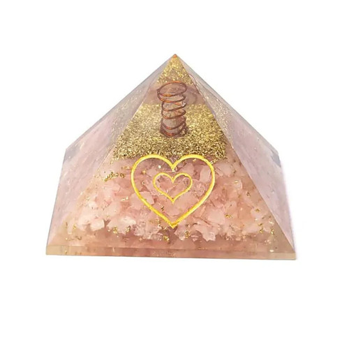 Rose quartz crystal pyramid - quartz,