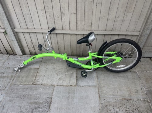 Kids green tag along bike - green, tag-along