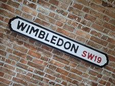 Wimbledon Old Wood London Vintage Street Sign Tennis Andy Murray Road Sign