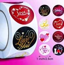I LOVE YOU 1" Adhesive Stickers Xmas Valentines Presents Gifts Birthdays