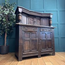 Antique Oak Court Cupboard /Antique Oak Dresser/Home Cocktail Bar /drinks Cabine