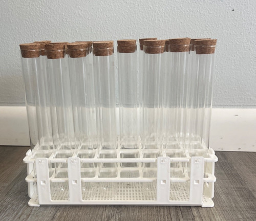 Glass test tubes with cork