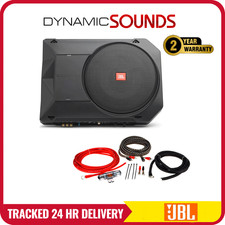 JBL Basspro SL2 8" Compact Amplified Under Seat Subwoofer + Complete Wiring Kit