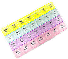Weekly Pill Box 7 Day 28 Compartment Tablet Organiser Medicine Storage Dispenser