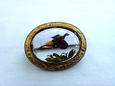Vintage Mizpah Reverse Painted Brooch