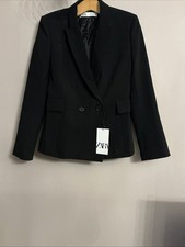 New Zara Black Blazer Jacket - Size Extra Small RRP £89.99