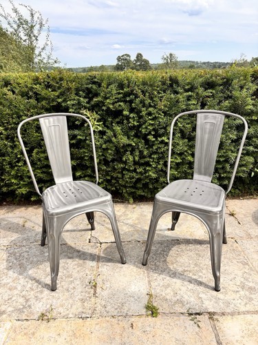 Tolix chairs pair metal - -,
