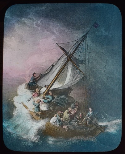 Antique magic lantern - slide, a
