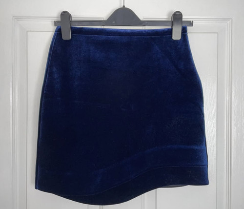 Bnwt topshop navy velvet wave - navy,