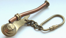 Vintage Bosun Whistle Copper Brass Navy Key Ring Nautical Gift Pendant Necklace