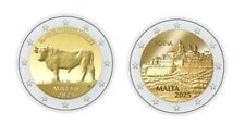 2 x Original Roll 25 x 2 Euro Malta 2025 : Mdina and Maltese Ox :
