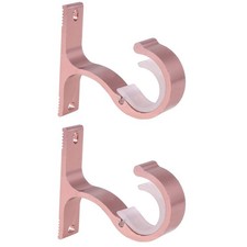  2 Pieces Curtain Rod Hanging Brackets Rods Pole Fittings Rose Gold