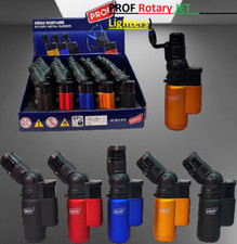PROF Lighter Pipe Angled Rotary Design Jet Flame WINDPROOF Refillable Lighter x1