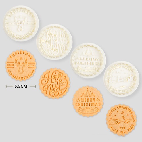 4pcs round spring - press, cookie