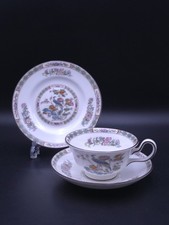 Wedgwood Kutani Crane Peony Shape Tea Cup/Saucer/Plate 1st Quality