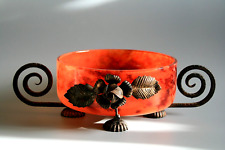ANTIQUE ART DECO GLASS BOWL WITH STAND - POSSIBLY DELATTE
