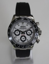 New Seiko VK63 Meca Quartz Panda Racing Chronograph Watch