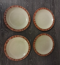 Denby Fire Chilli Stripes 4 x Side Tea Plates 18.5CM - Never Used