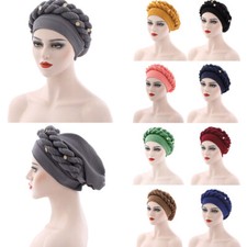 African Women Turban Hijab Braid Hat Muslim Scarf Hair Bonnet Chemo Cap Headwrap