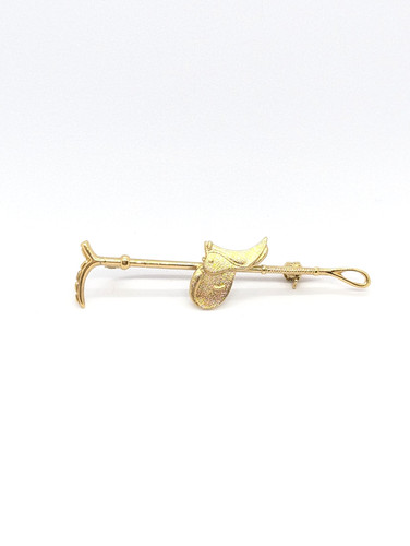 Vintage gold tone riding crop - vintage,