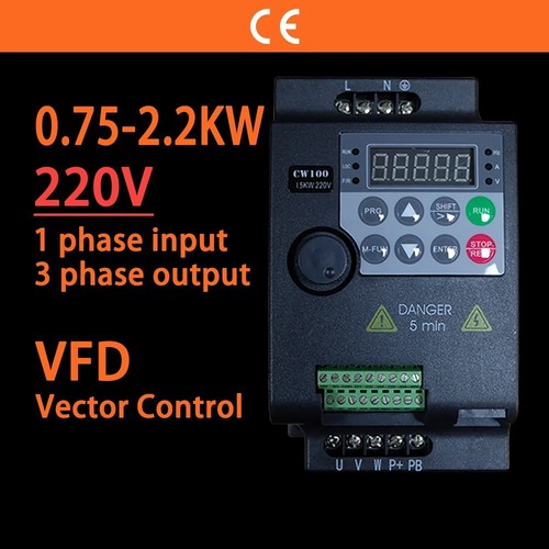 2kw 3hp 220v variable - 2.2kw,