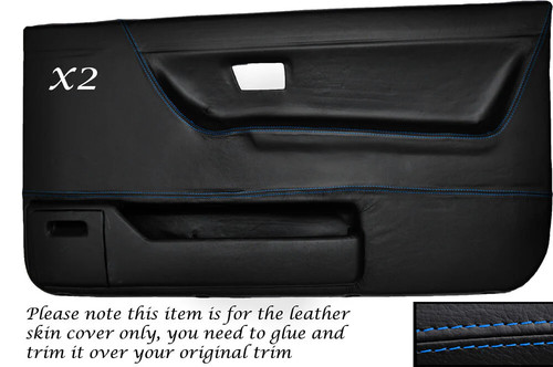 Blue stitch front door card - blue, 2x