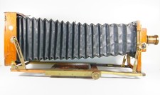 Thornton Pickard Triple Extension 1/2 Plate Folding Bellows Camera + Dark Slide