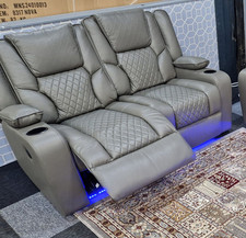 Orlando Electric 2 Seater Recliner. Grey or Black , USB, LED See Photos