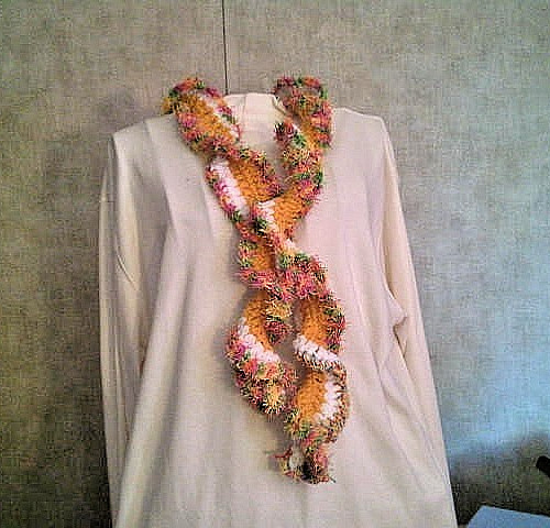 Scarf long ruffled wearable - scarf,