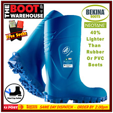 BEKINA 'StepLite X' BLUE Work Safety Gumboots Steel Toe Cap. 40% Lighter   